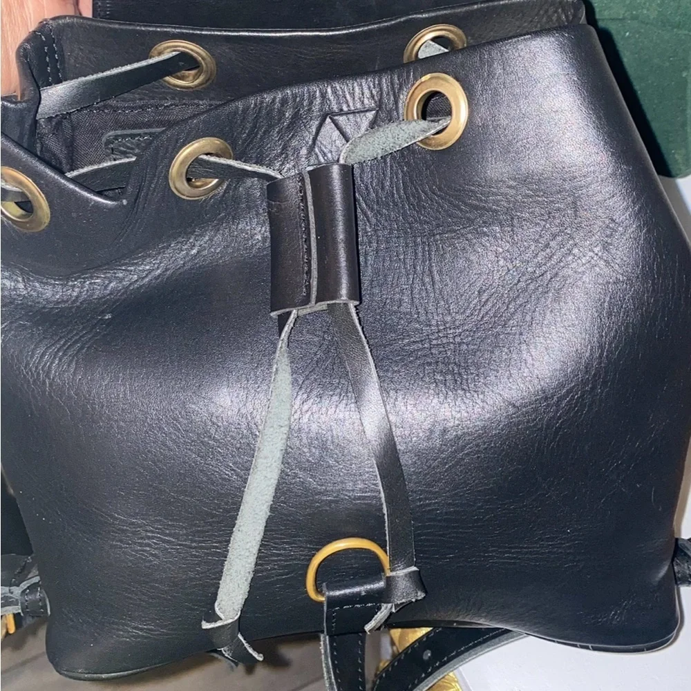 Abby Alley Mini Adelaide Backpack Handcrafted in Kenya in Black Leather
